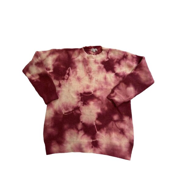 8 Birdies Tunic Sweater in Cream Pink Red Tie Dye - Picture 1 of 3